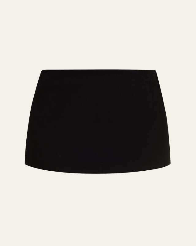Mace High-Rise Suede Mini Skirt